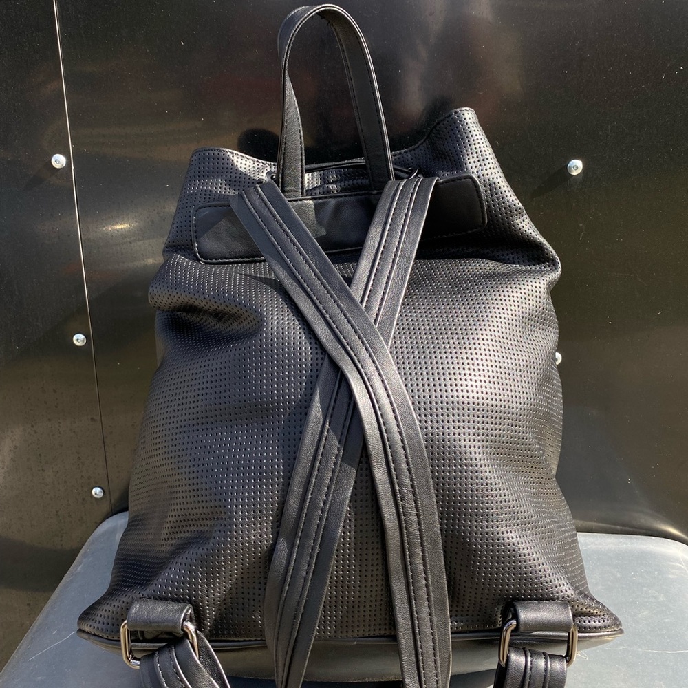 Neiman Marcus Leather Backpack | Black - Picture 5 of 8